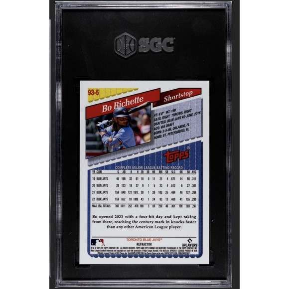 Topps Lids Bo Bichette Refractor /99 - SGC GEM MINT 10 - POP 1 - Picture 2 of 2